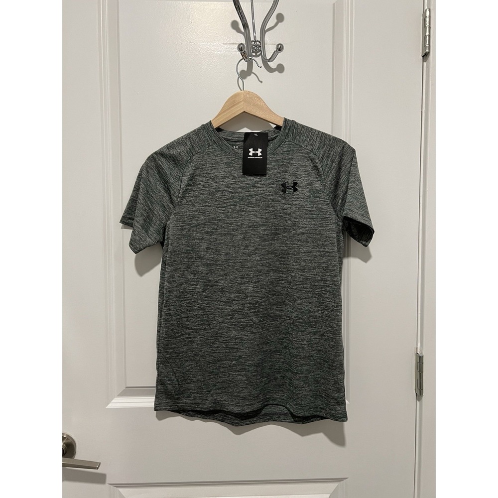 Under Armour Boys UA Tech 2.0 Short Sleeve Shirt Grey Heathered Youth Large NWT